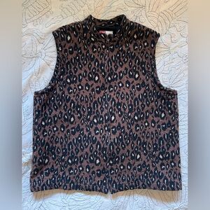 JM Collection Cotton Leopard Gilet